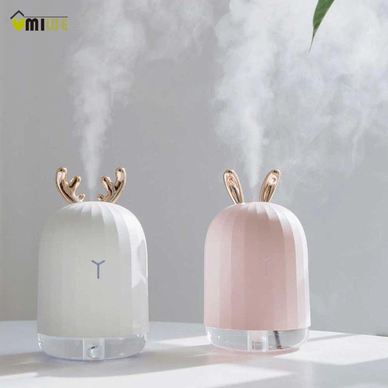 

220ml Elk Rabbit Nano Atomizer Humidifier Night Light USB Charging Aromatherapy Essential Oil Diffuser Mist Maker Air Purifier