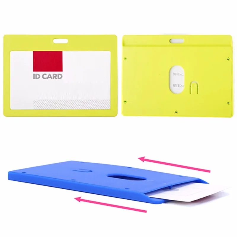 Cartão de Identificação Suportes com Cordão Cartão de Visita Titular do Cartão Material de Escritório Case Crachá Horizontal Estilo Escola Papelaria 10 Pçs 15 High Quality Material escolar e de escritório