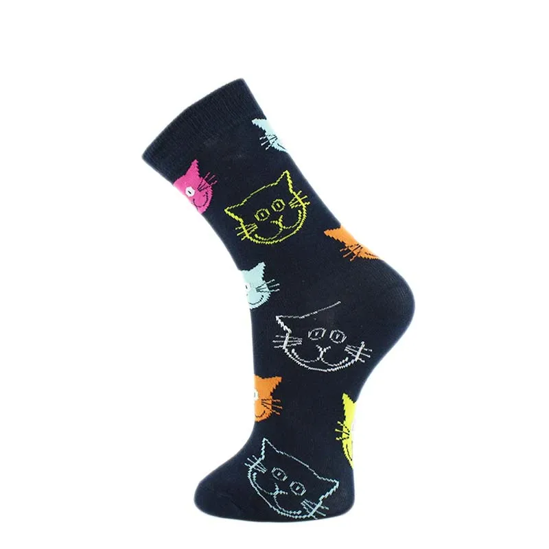 [COSPLACOOL] 4 стильные Хлопковые женские Носки с рисунком мордочки кошки милые забавные женские носки с животными модные носки унисекс Meias без коробки - Цвет: 4