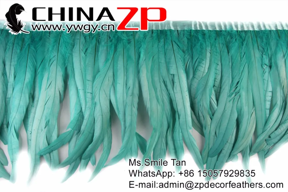 3-1 Aqua Green Rooster Coque Feather Trim (4)