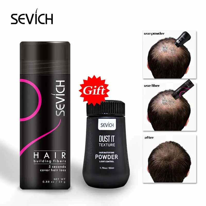 One Kit 2pcs Spray 25g Hair Fiber Fluffy Powder Thinning Concealer