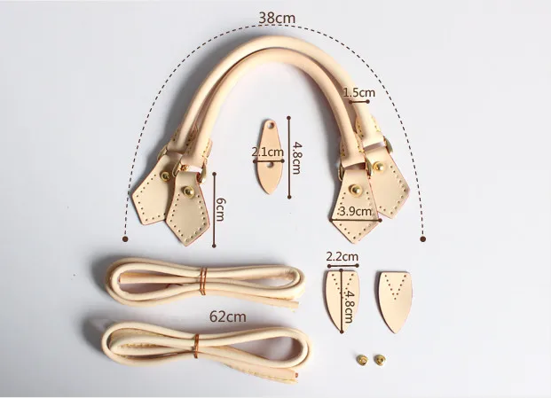 Сумка с ручками, натуральная кожа, роскошная брендовая сумка, наборы ручных ручек, действительно окисление, коровья кожа, аксессуары, сумки, запчасти - Цвет: DIY sets