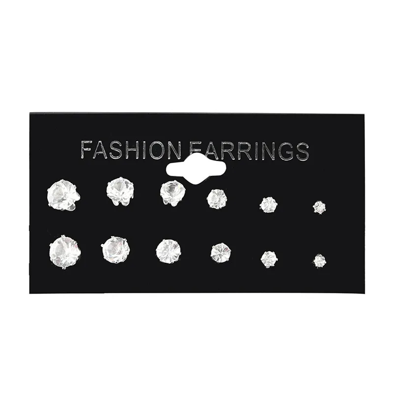 Earrings for women Trendy Women 6 Pair new Fashion Women Stud Earrings Jewelry for gift Boucles d'oreilles Brincos J04#N (2)
