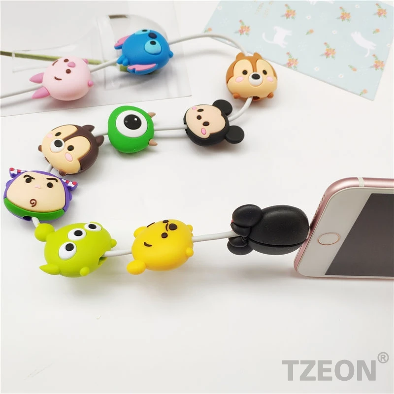 TSUM фигурный кабель протектор для IPhone Lightning type C Micro USB линия данных силиконовая бобина для samsung Xiaomi Huawei, OPPO