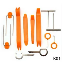 12pcs/set Professional Vehicle Dash Trim Tool Car Door Panel Audio Dismantle Remove Install Pry Kit Refit Set Repairing Tool K01