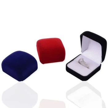 

Velvet Jewelry Box Square Earrings Holder Rings Box Jewelry Packaging Display Portable Travel Wedding Jewelry Organizer Boxes