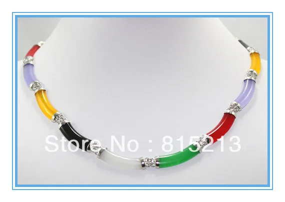 

ddh00128 6 color Beautiful attractive 7x29mm multicolor purple jade link necklace can choose