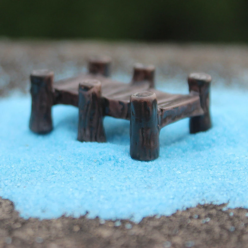 

Bridge Miniatures Fairy Figurines Resin Wooden Bonsai Micro Landscape DIY Crafts Fairy Garden Decoration