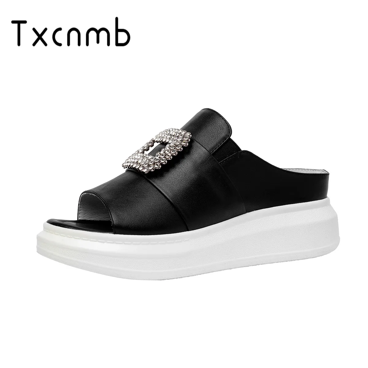 

TXCNMB 2019 Women Casual Platforms Shoes sandals women Genuine Leather Confortable Senakers Classic Design wedding Shoes Woman