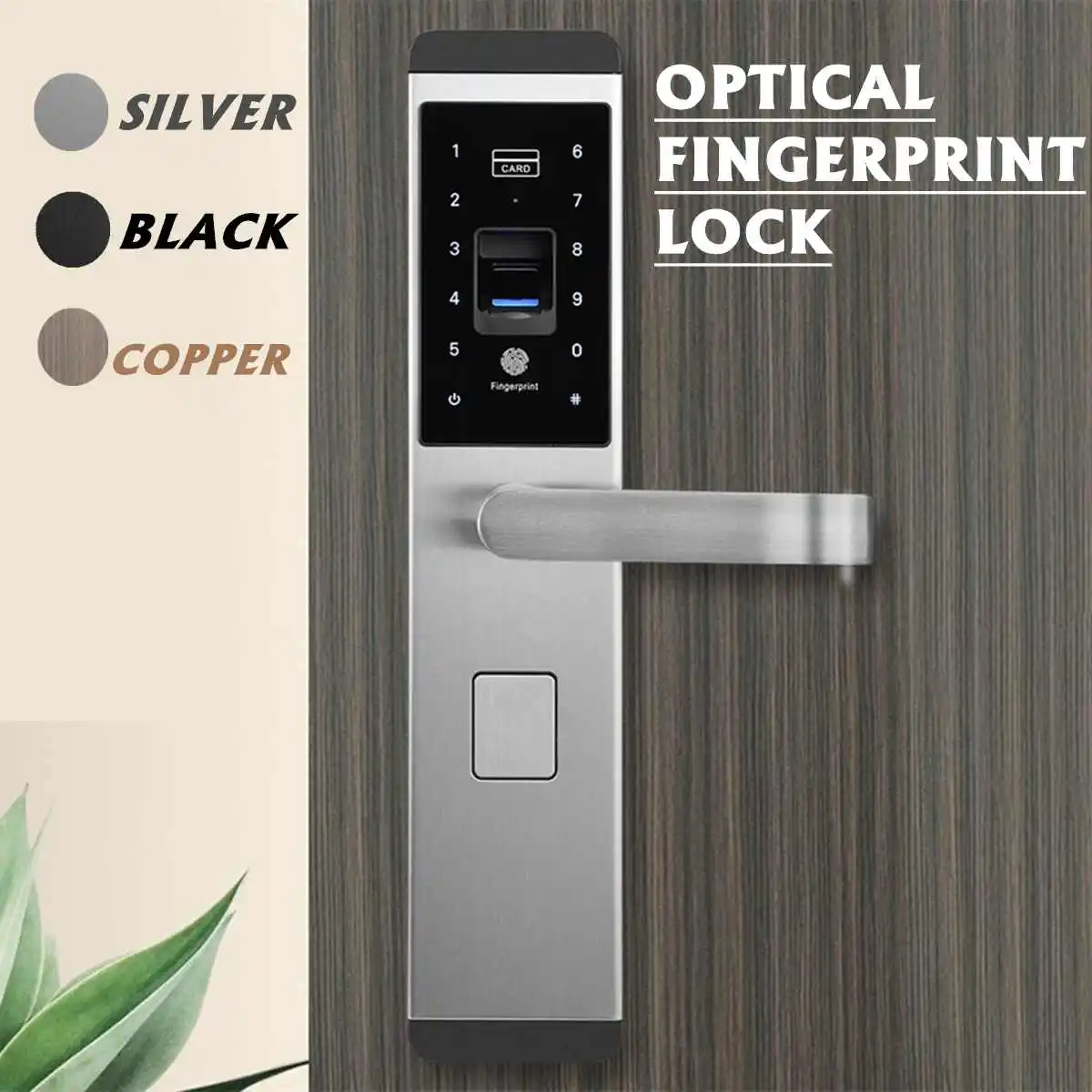 5 способ Универсальный отпечаток пальца умный дверной замок Пароль сенсорный без ключа 2 ключа+ 4 карты Электрический замок контроль доступа домашний отель 3 цвета