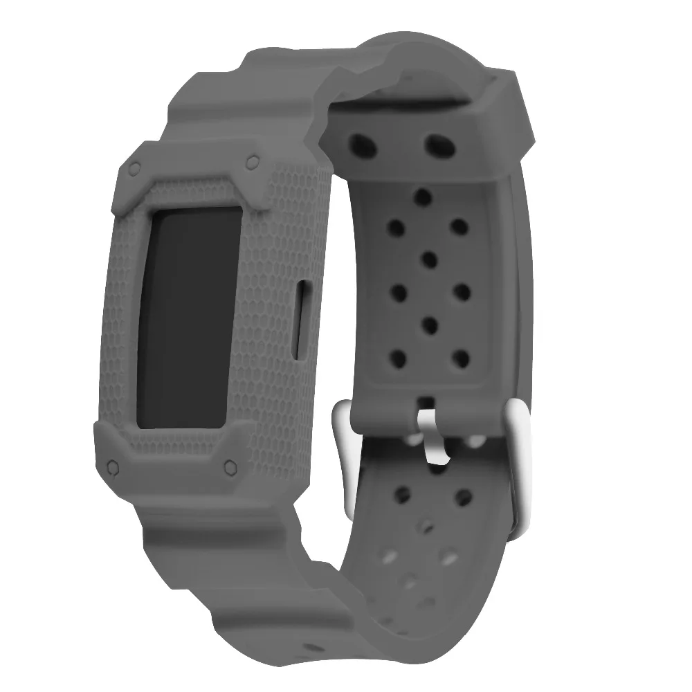 

Silicone Smart Watch Band Bracelet for Fitbit charge 2 HR Fitness Replace Accessory Wristband Strap with frame Watchband
