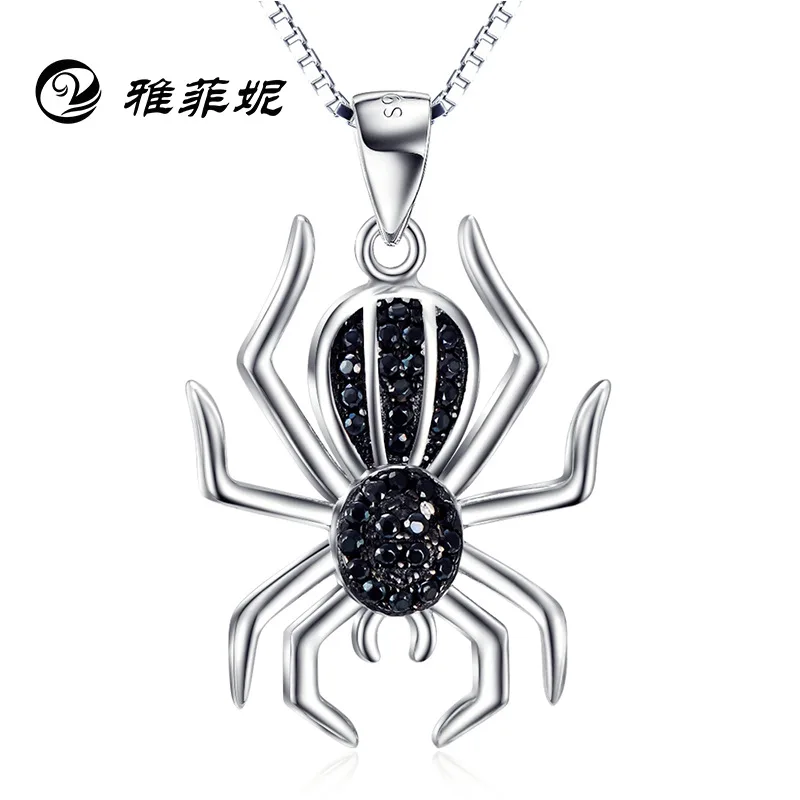 

S925 pure silver fashion exaggerated spider pendant Amazon hot selling Mini Necklace factory direct sale