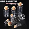 1-25ml Empty Clear Glass Bottles Jars Vial with Cork Stopper for DIY Wish Message Sample Perfume container Nail Art bead reagent 1