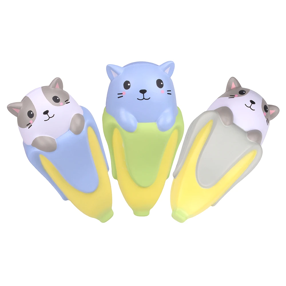 Mskwee Jumbo Kawaii Cartoon Banana Cat Squishy Slow Rising Cute Animal