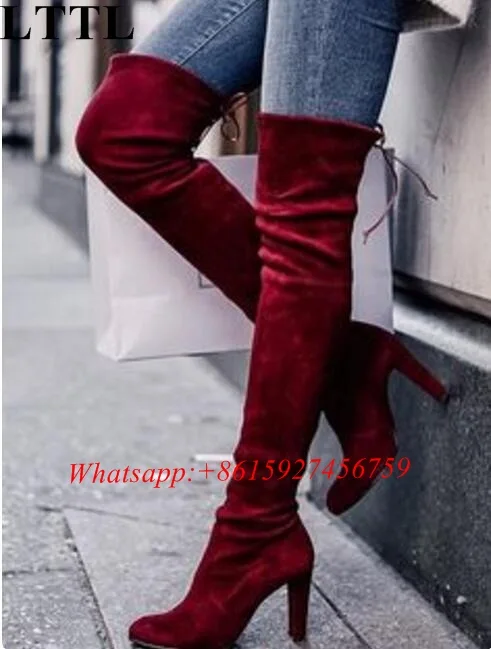 red velvet thigh high boots