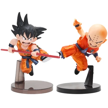 

Anime Dragon Ball Figure Metallic Color Kid Krillin Son Goku Action Figure Collectible Model Doll Toys