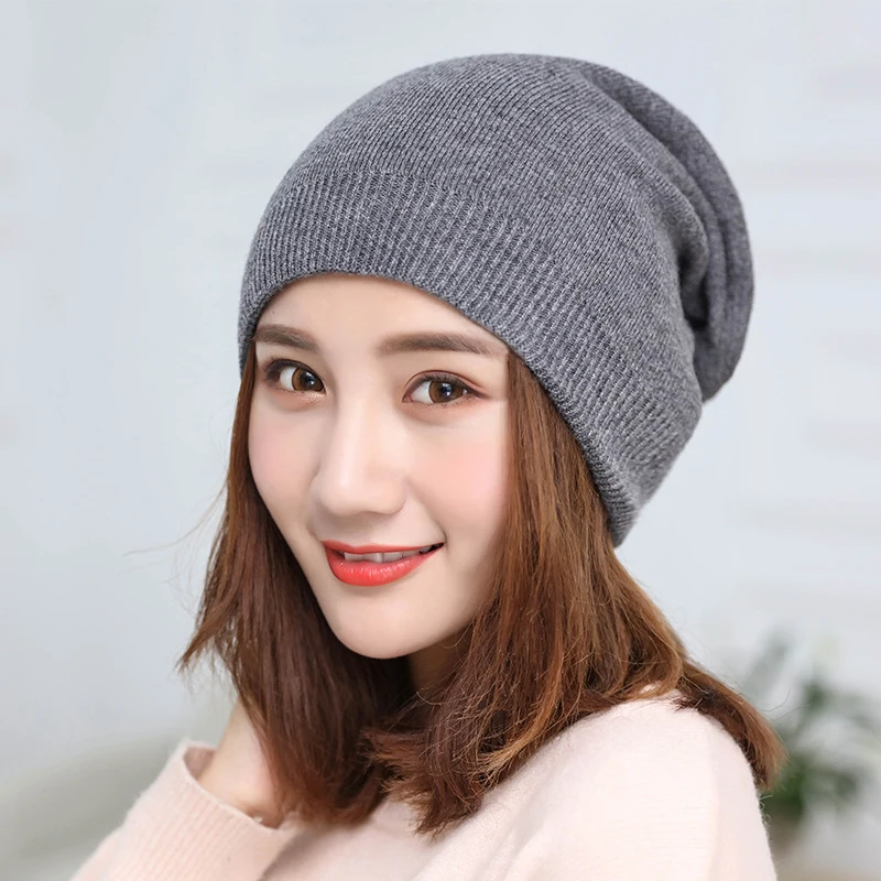 

Fashion Neutral Skullies Winter Protection Ears men and women knit hat Solid Color Skullies Soft and elastic Hats