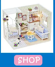 DIY casa de muñecas de madera из casas de muñecas miniatura muebles комплект de juguetes para niños regalo loca W001