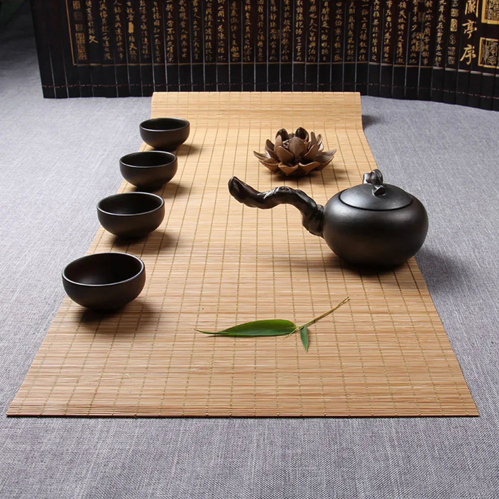 

RAYUAN Natural Bamboo Table Runner Placemat Tea Mats Table Placemat Pad Ceiling Decor Home Cafe Restaurant Decoration