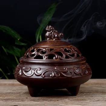 

Creative Home Decor retro Lying lion stripe Censer Creative Backflow Incense Burner Home/Office Ceramic Decoration