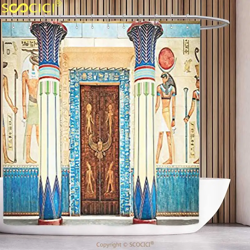 Polyester Shower Curtain Egyptian Decor Collection Ancient Egyptian