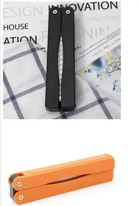 Двухсторонний в сложенном виде карманная точилка Алмазный Ножи точильный камень открытый бытовой Кухня Ножи Инструмент - Цвет: Mixed color