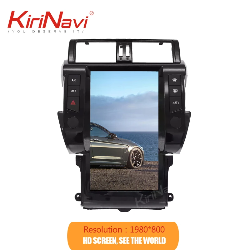 Cheap KiriNavi Telsa Style Vertical Screen 13.6" Android Car Radio For Toyota Prado Car Multimedia Player Gps Navigatioh 2010-2017 4G 2