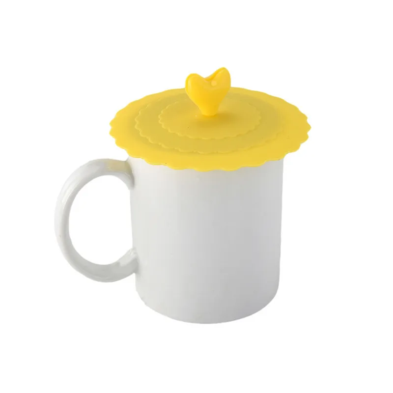 9 цветов креативная Пищевая силиконовая чашка Милая противопылевая силиконовая крышка для фруктовой чашки герметичная кофейная Крышка герметичная крышка для чашки - Цвет: Yellow