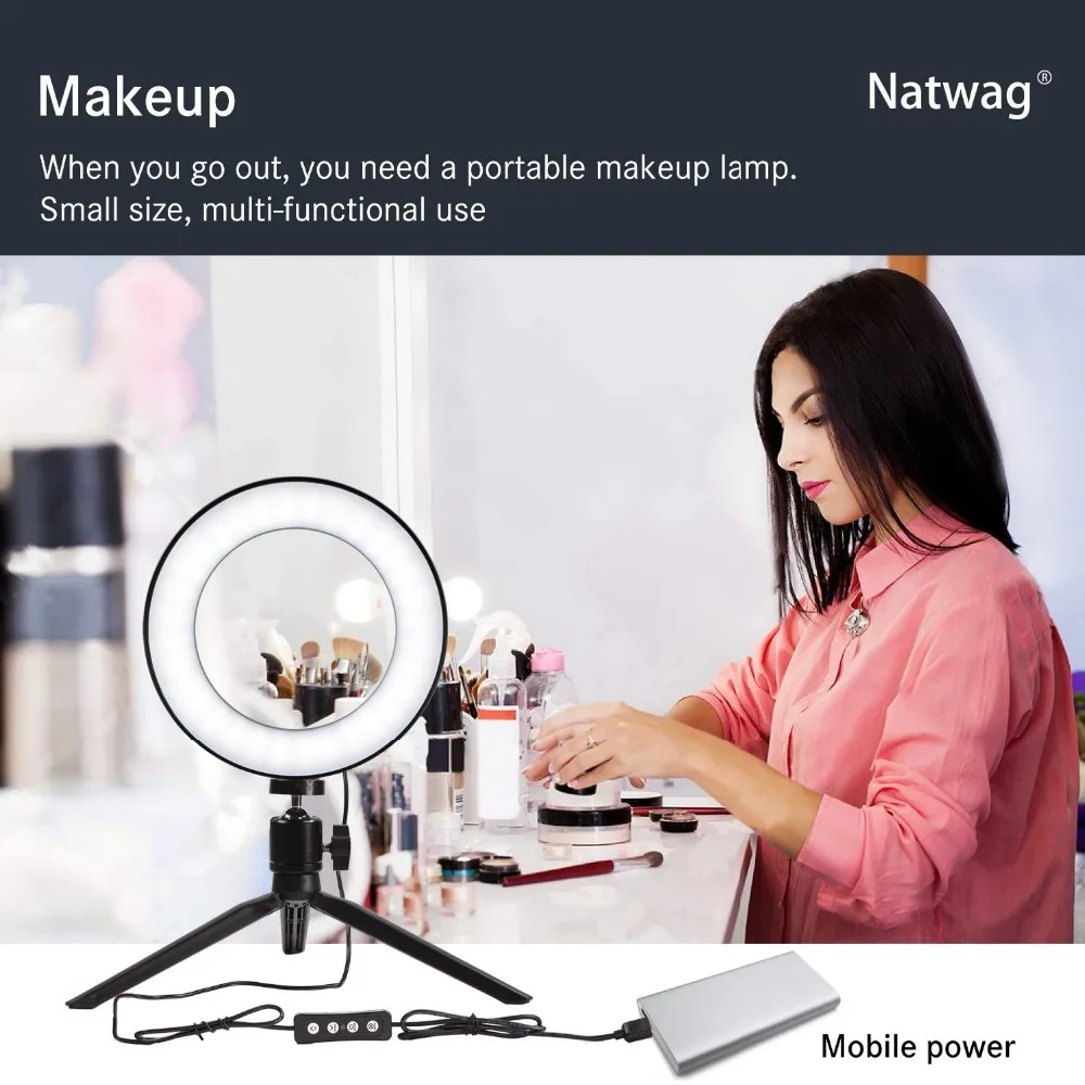 6 Selfie Ring Light with Tripod Stand & Cell Phone Holder 4