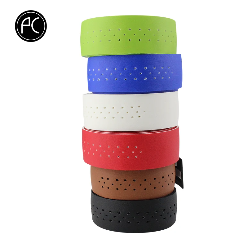 

PCycling Bicycle Handlebar Tape Road Bike MTB Fixed Gear Belt PU Leather Perforated Belt Breathable Soft Bike Handlebar Tape