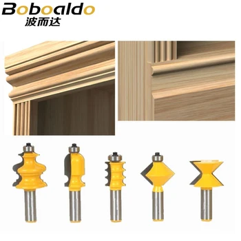 

5PCS/SET DIY Bookshelf Molding & Edge Banding Woodworking Tools Router Bit Table Edge Bit CNC Door Knife Wood Processing