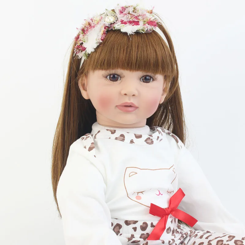60 см Мягкая силиконовая кукла-Реборн, виниловая кукла принцессы для малышей, Одежда для младенцев, живое тело, Bebe Boneca, сопроводительная кукла