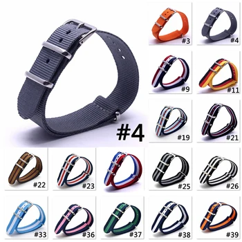 

10PCS 18mm 20mm 22mm 24mm Army Sports Nato Strap Fabric Nylon Watchband Buckle Belt for Band Watch Bands Colorful Rainbow