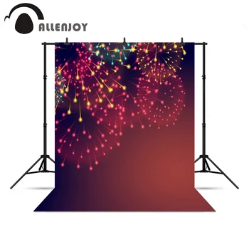 

Allenjoy photographic background happy New year vinyl red fireworks night children diwali photography backdrops for photo Studio