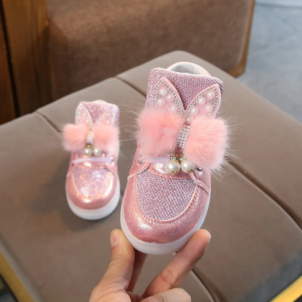 Baby Boys Girls Embroidery Flower Sport Running Fashion light casual shoes Luminous Shoes Sneakers Pink new shoes