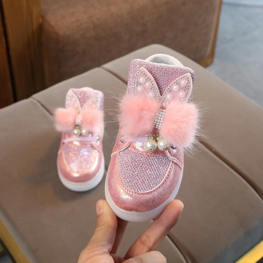 

Baby Boys Girls Embroidery Flower Sport Running Fashion light casual shoes Luminous Shoes Sneakers Pink new shoes