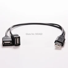 300 шт/партия USB 2,0 мужчина к 2 двойной USB Женский Шнур питания Удлинительный Кабель-адаптер свинца высокого качества