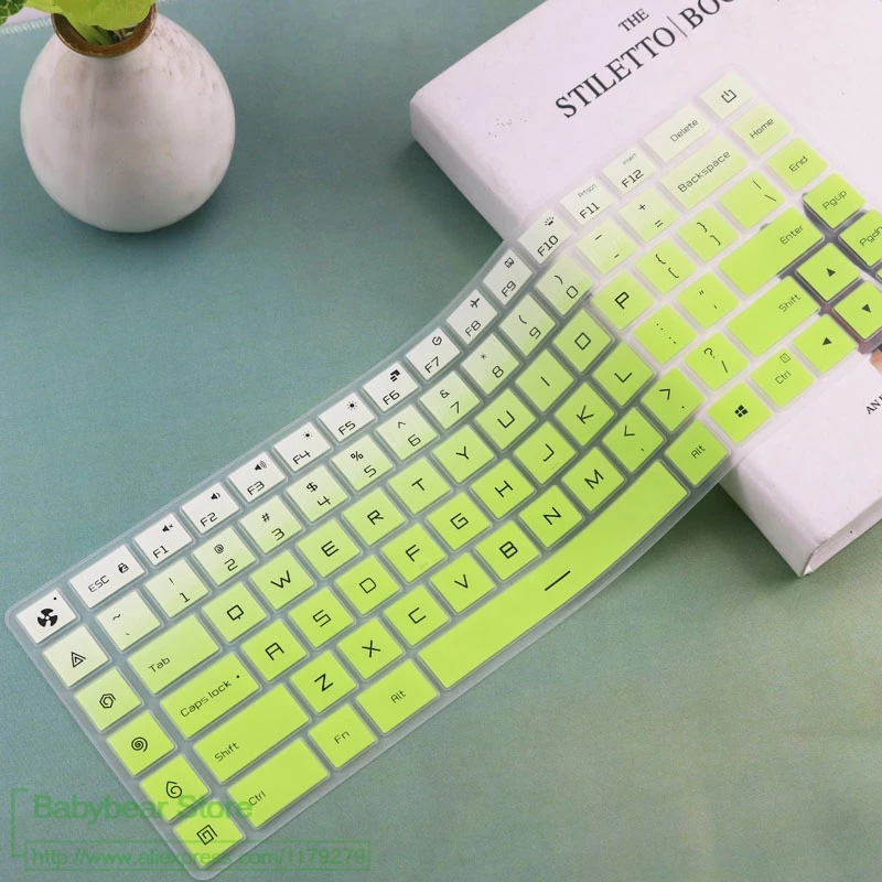 Силиконовый чехол-клавиатура для ноутбука, Защитная пленка для Xiaomi mi Ga mi ng, ноутбук 15 15,6 дюймов, GTX 1060 - Цвет: fadegreen