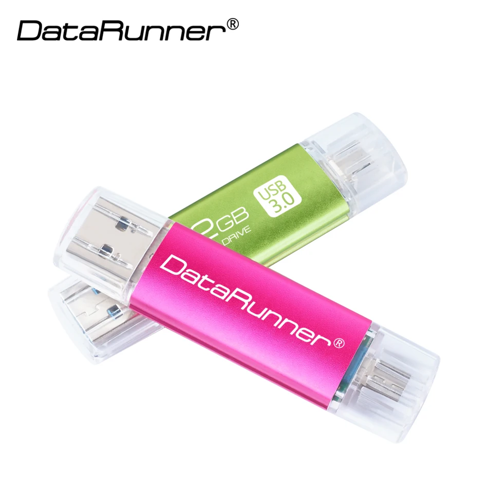 DataRunner OTG USB флэш накопитель 2 в 1 микро флешка 3 0 флеш 16 ГБ 32 64 Гб 128 256
