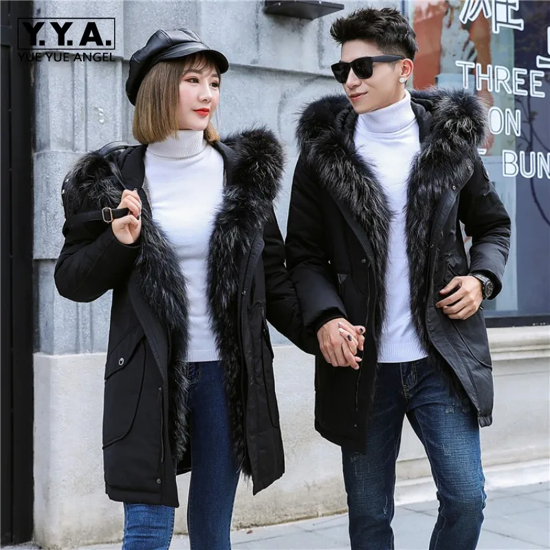 

Top Quality Winter Mens Fur Lining Padded Parka Hoody Motorcycle Windproof Overcoat Plus Size 5XL Unisex Down Jacket Warm Coats
