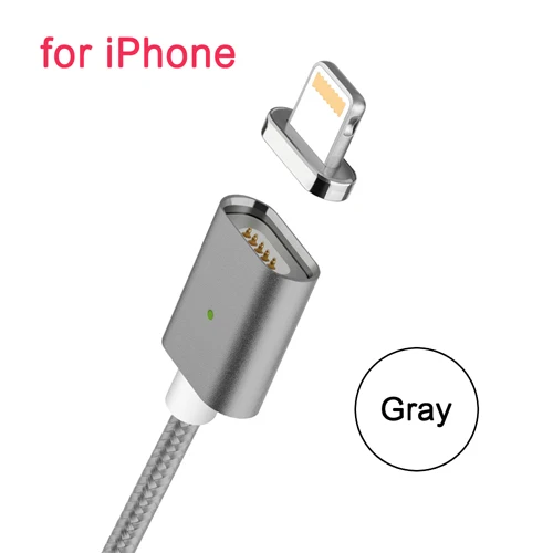 Micro USB Магнитный кабель для samsung Galaxy A9 A8 S10 S9, магнитный адаптер для iPhone XS Max XR 8 7 6s плюс 5S SE зарядный кабель - Цвет: 4G Gray for iPhone