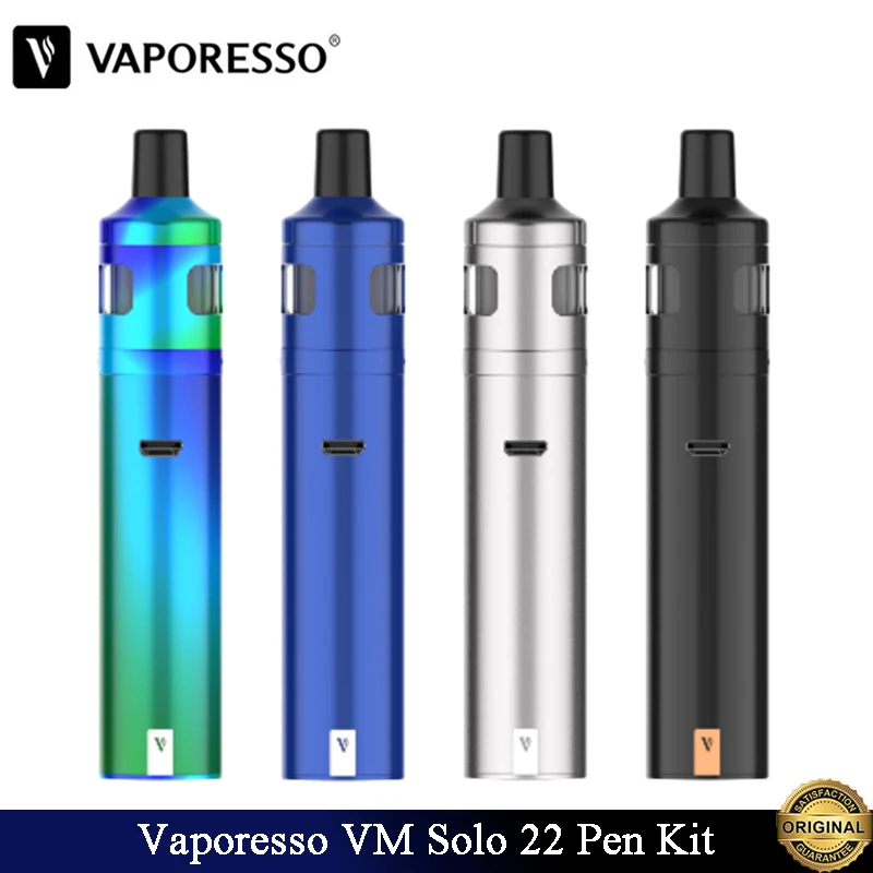 

Original Vaporesso VM Solo 22 Pen Kit With 2000mAh Built-in Battery EUC CCELL and EUC Meshed Coil Electronic Cigarette Vape