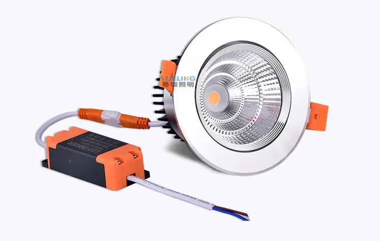 Dimmable светодиодный COB Точечный светильник потолочный светильник AC85-265V 3 Вт 5 Вт 7 Вт 9 Вт 12 Вт 15 Вт алюминиевый встраиваемый светильник s круглый светодиодный панельный светильник