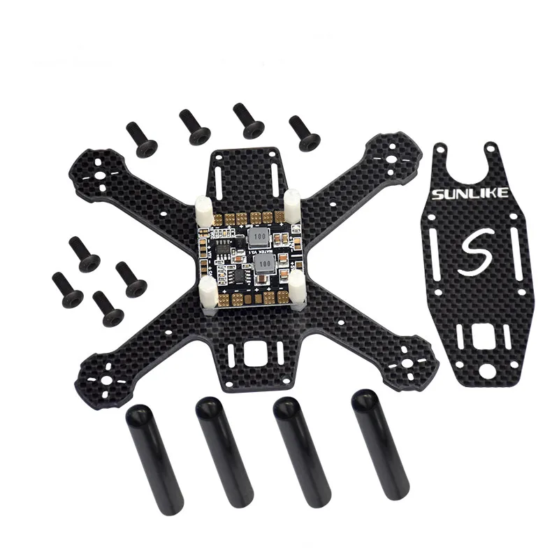 S130A Mini 130mm Integrated Frame Kit Super Light Pure Carbon Fiber DIY Racer Quadcopter with PDB