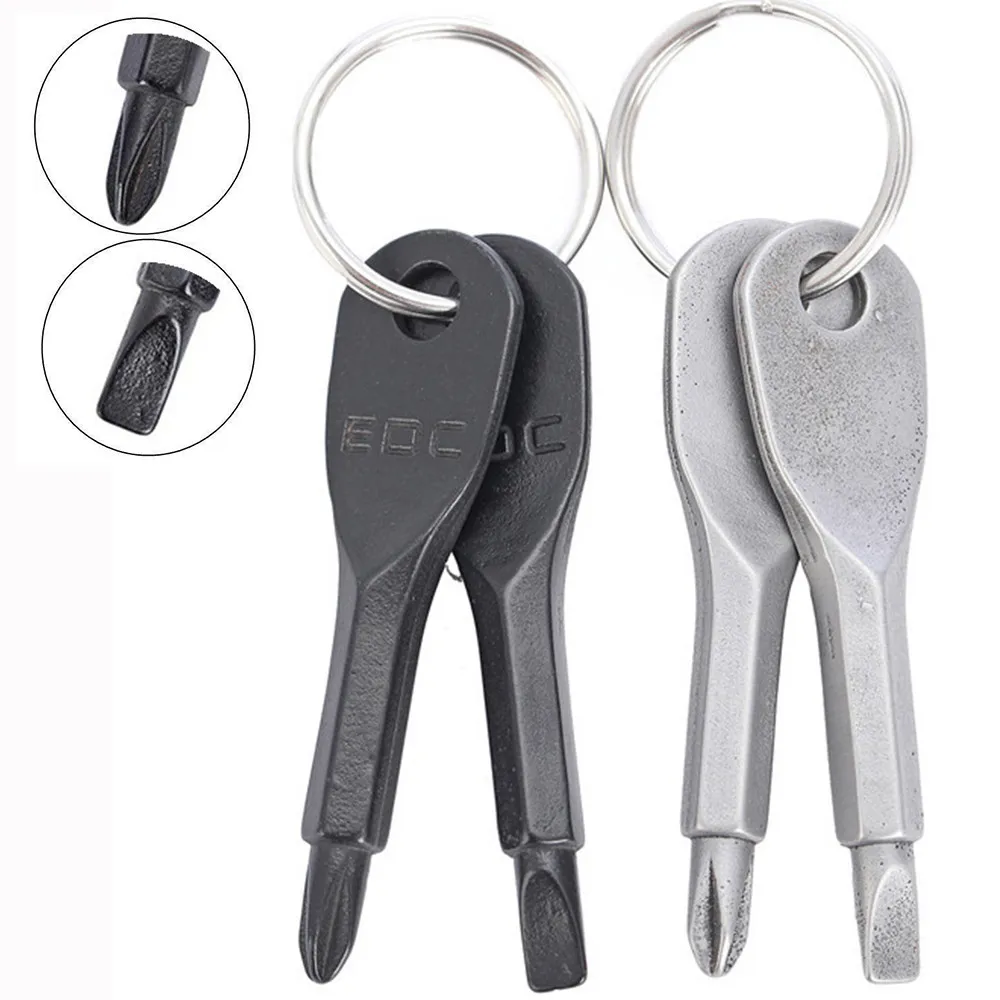 

2 PCS Multifunctional Pocket Mini Tool Screwdriver Set with Key Ring Portable Outdoor Device Quality Product 10.22