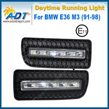 

Xenon White LED Car Daytime Running Light Kit 12V 5W*2 Cr ee High power for BMW E36 M3(91-98) DRL Daylight Lamp with Turn Lights