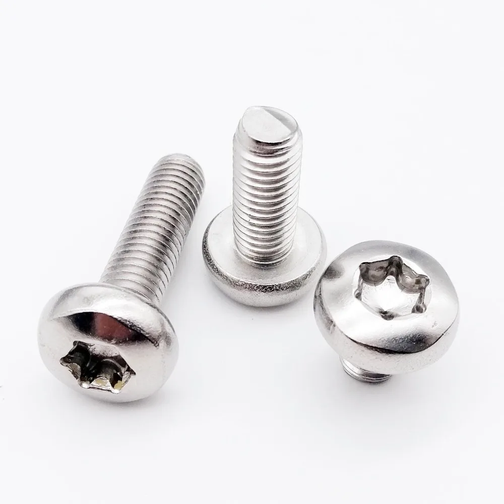 M6//6mm A2 Stainless Steel Security Bolts,Torx Pin Pan Head Anti Vandal Screws