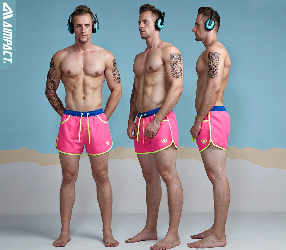 Aimpact Quick Dry Men's Board Shorts Sea Maillot De Bain Sexy Beach Bermuda Elastic Waist Lining Liner Men's Board Shorts AC432 (24)