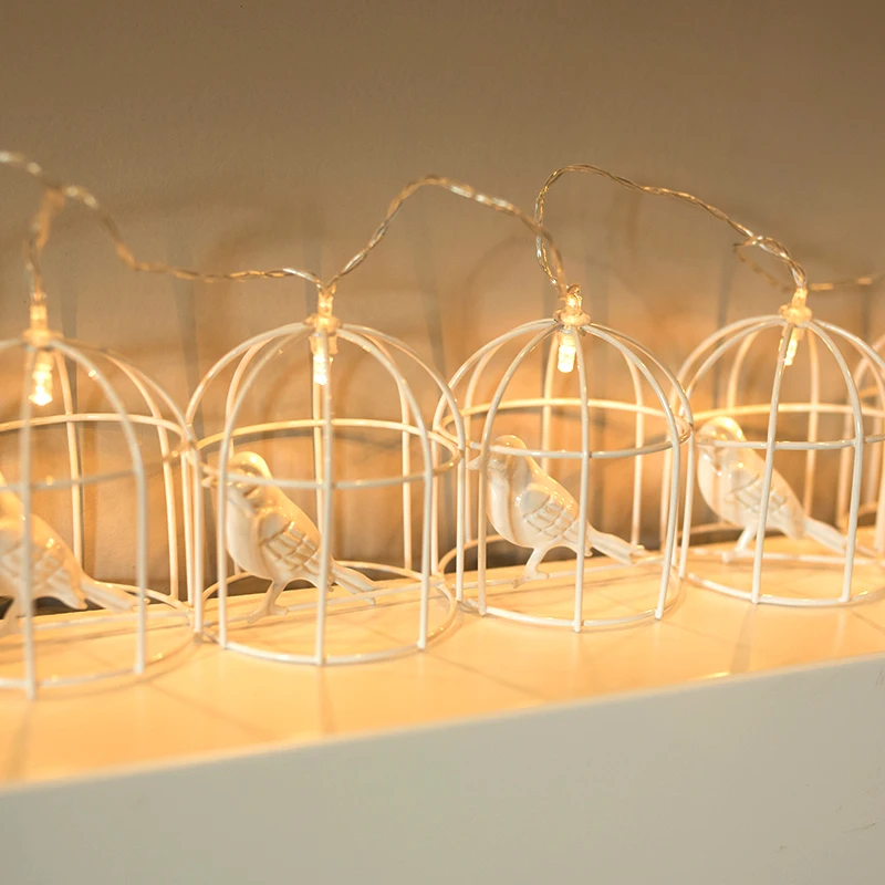 10 Lamp Big Size Bird In The Bird Cage LED Battery Box LED Strip Light