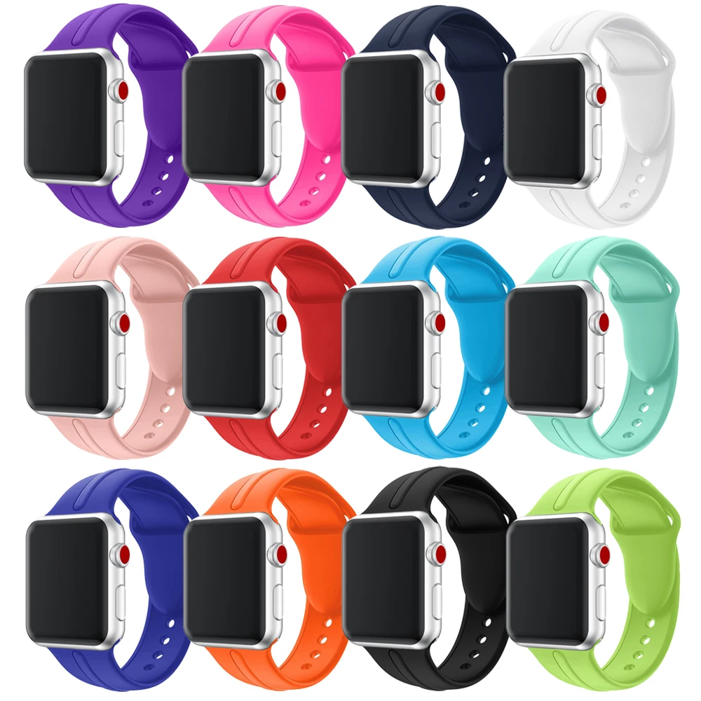 GXV мягкий силиконовый сменный ремешок iWatch для наручных часов в спортивном стиле